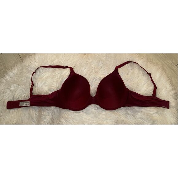 b.tempt'd Wacoal 953281 Future Foundation T-Shirt Bra Lined UW 36B Dark Red New - Picture 6 of 7